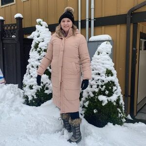 Pink Abercrombie Long Puffer Jacket